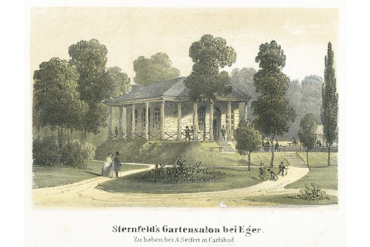 Cheb Sternfeld Gartensalon, litografie, (1860)