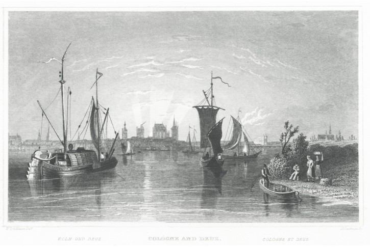 Cöln  a Deuz, Tombleson, oceloryt, 1832