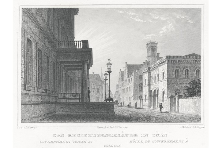 Cöln Regierungshaus, Lange, oceloryt, 1847