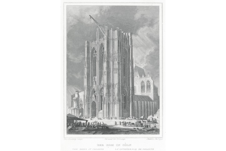 Cöln Dom  I., Lange, oceloryt, 1847