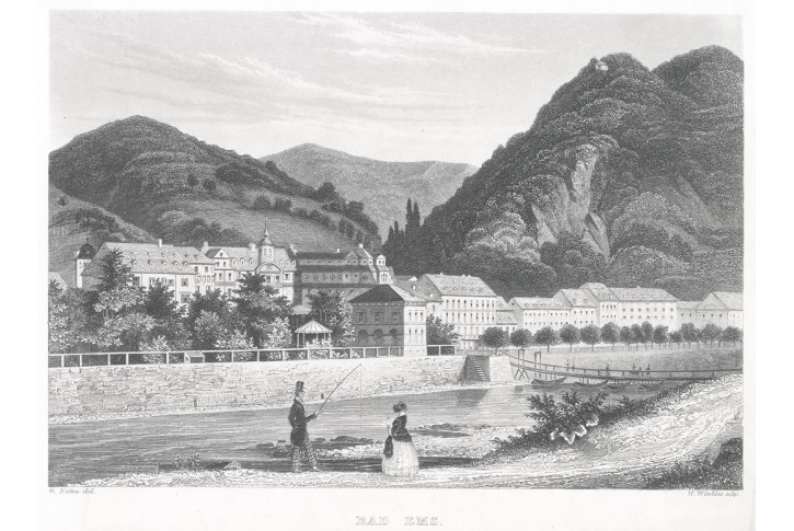 Bad Ems, Winkles, oceloryt, (1840)