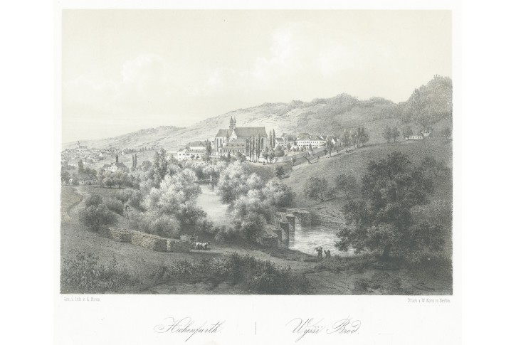 Vyšší Brod , Haun, litografie, 1860