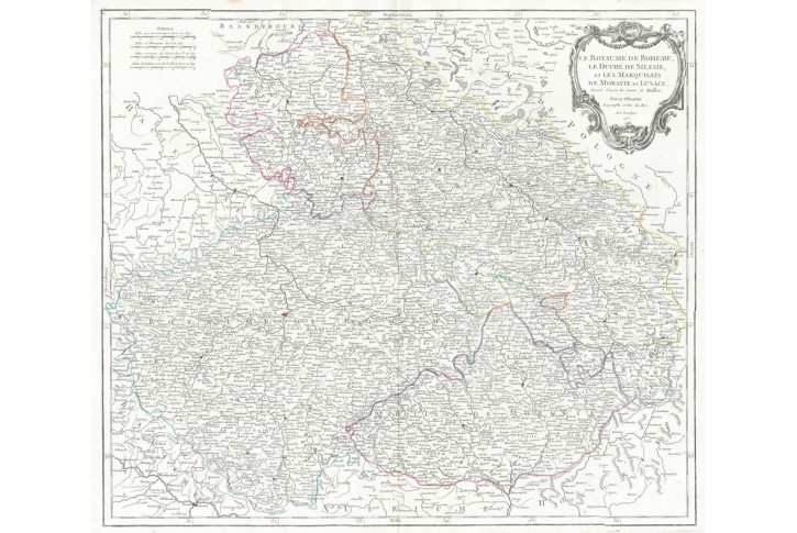 Vaugondy de: Royau. de Boheme,.mědiryt 1751