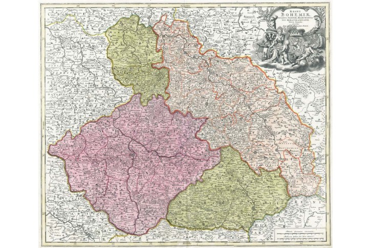 Homann J.B.: Regni Bohemiae, mědiryt, 1720
