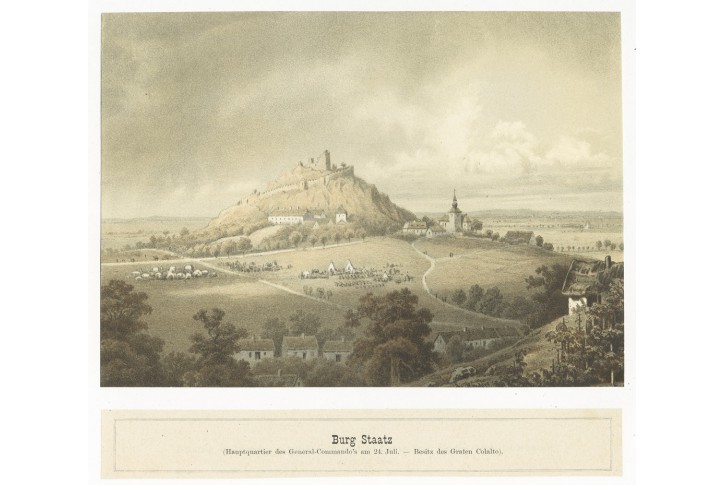 Staatz, Curland, litografie 1867