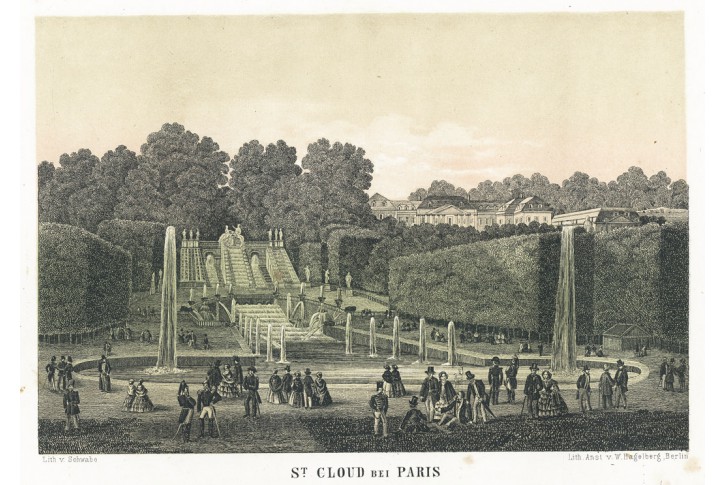 Paris St. Cloud, Malerisches, litografie, (1860)