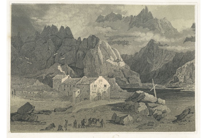St. Bernhard, Malerisches, litografie, (1860)