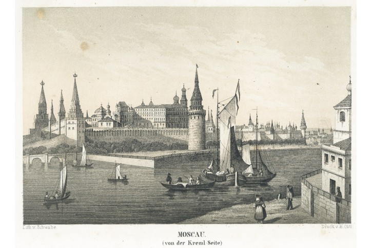 Moskva, Malerisches, litografie, (1860)