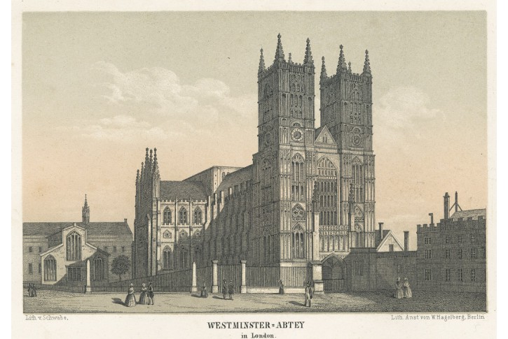 Westminster, Malerisches, litografie, (1860)