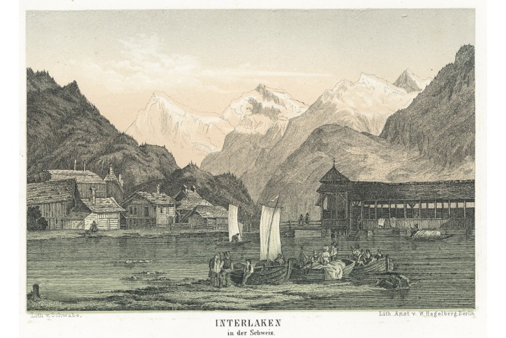 Interlaken, Malerisches, litografie, (1860)