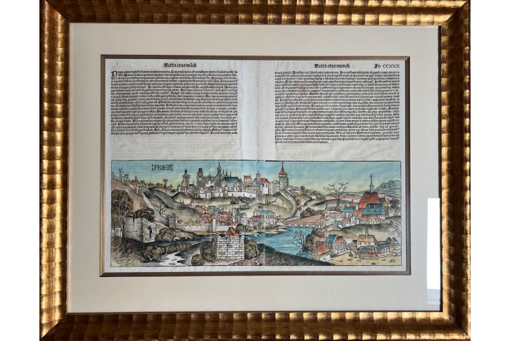 Praha, H. Schedel, kolor. dřevořez 1493
