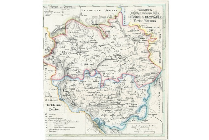 Plzeň a Klatovy, Heber, litogr., 1845