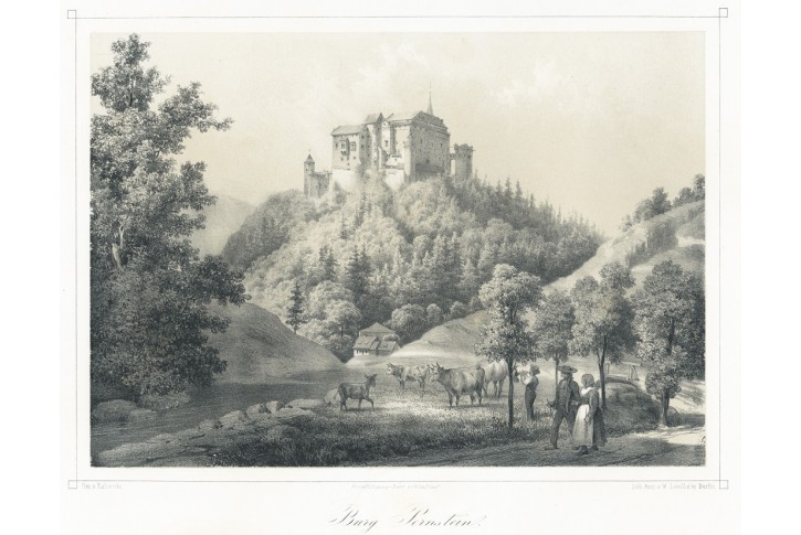 Pernštejn, Haun, litografie, 1857