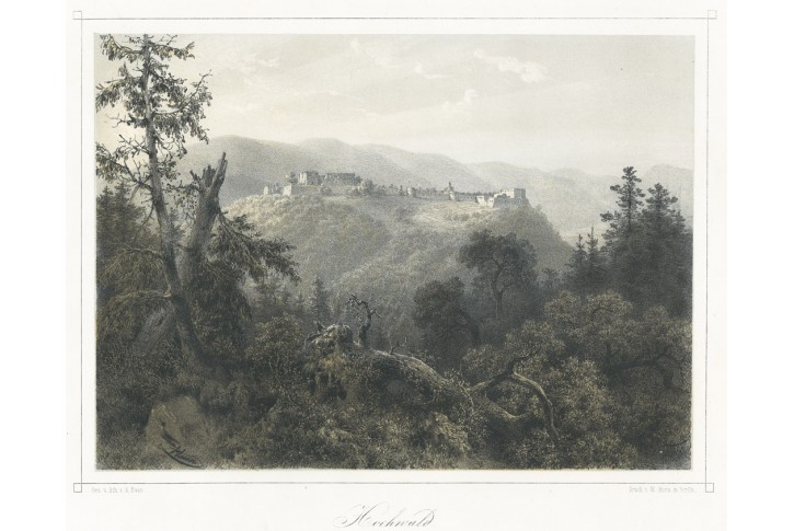 Hukvaldy, Haun, litografie, 1857