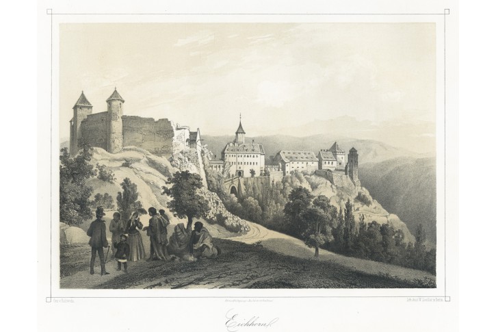 Veveří, Haun, litografie, 1857