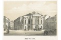 Praha Stavovské divadlo, Rauh, litografie, (1840)