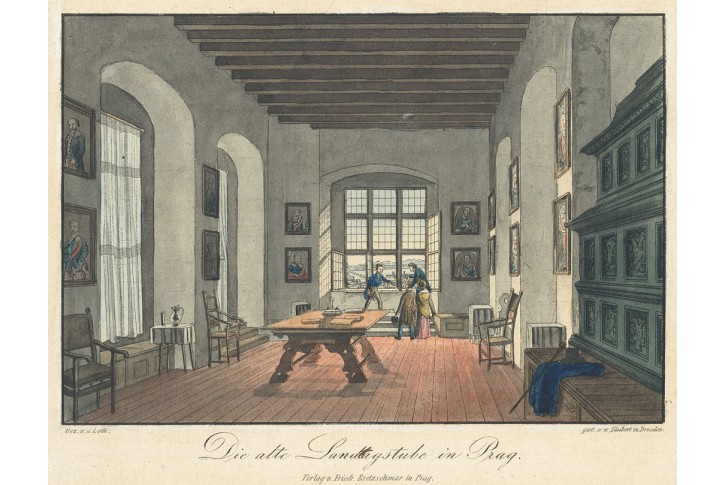 Praha Stavovská kancelář, kolor lept, (1820)