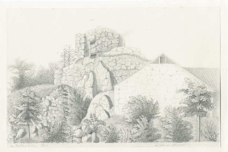Videnberg Pozořice, kresba, 1851