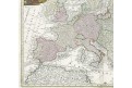 Seutter G.M.: Europa, kolor. mědiryt, 1750
