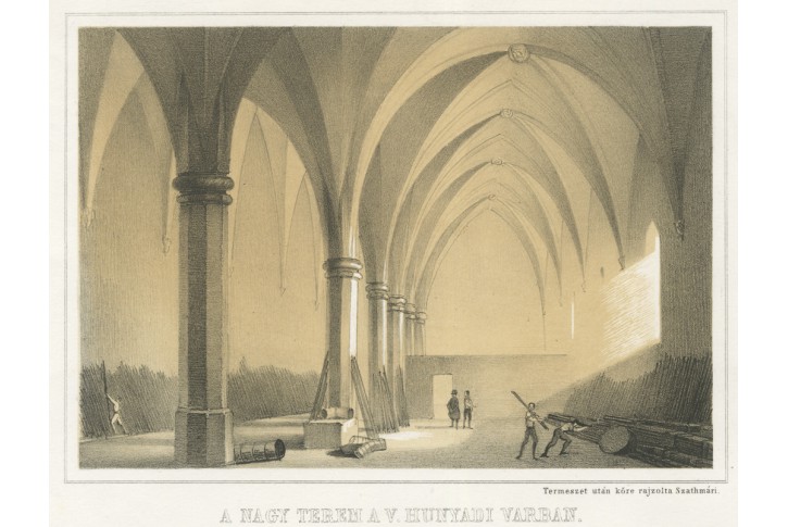 Hunedoara - Vajdahunyadi vár, litografie, (1860)