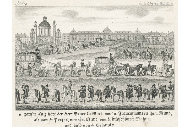 Wien průvod, mědiryt, 1819