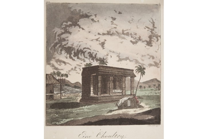 Choultry Indie , akvatinta, 1820