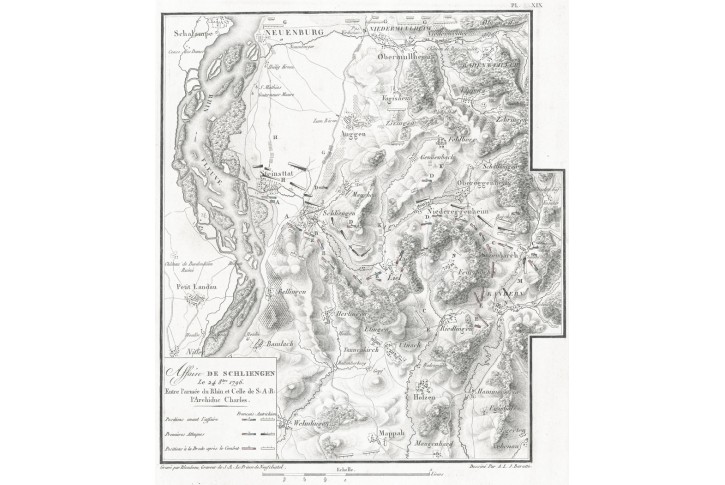 Schliengen bitva, mědiryt, 1819