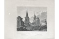 Praha Chrám sv. Štěpána, Mikovec, oceloryt 1860