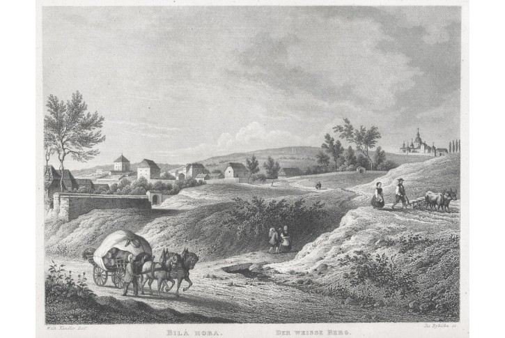 Praha Bílá Hora, Mikovec, oceloryt 1860