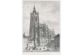 Praha Sv. Vít od jihu, Fesca, oceloryt, (1840)