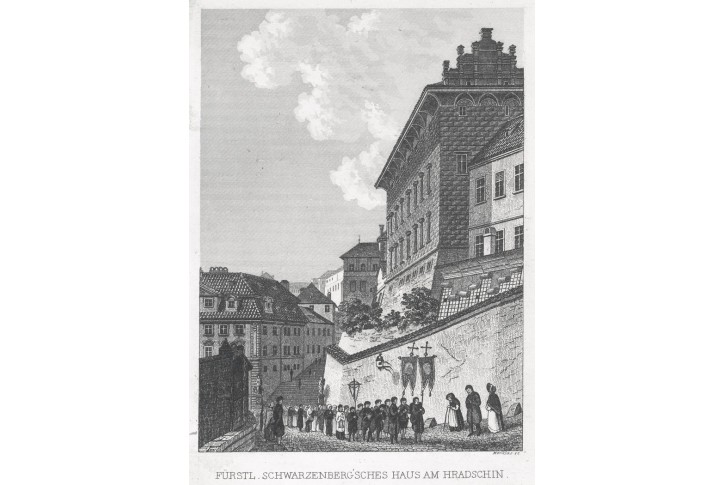 Praha Úvoz Nerudova, Merklas, oceloryt, 1846