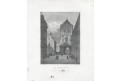 Praha Prašná brána, Haase, oceloryt 1836