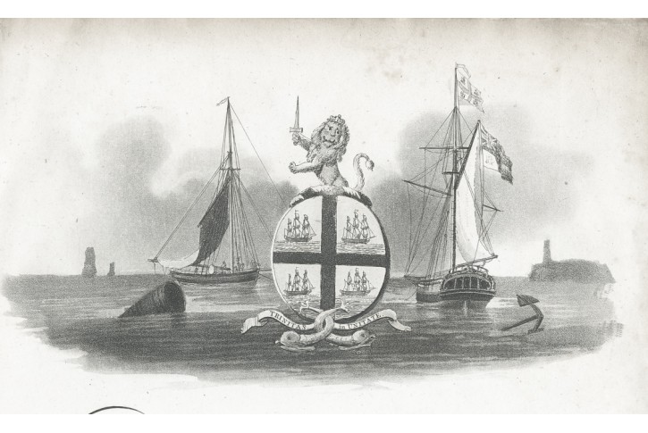 Loď lodstvo Trinitas in Unitate, akvatinta, 1808