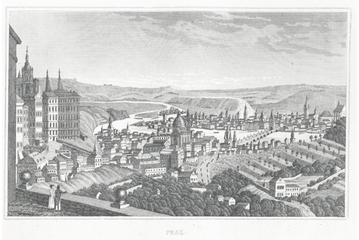 Praha, Strahlheim, oceloryt, (1840)