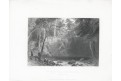 Vodopád indiáni,  oceloryt, (1840)