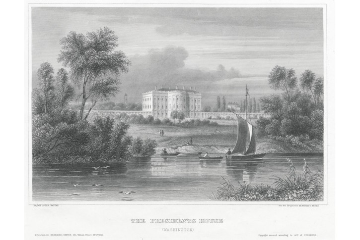Washington White House., Meyer, oceloryt, 1850