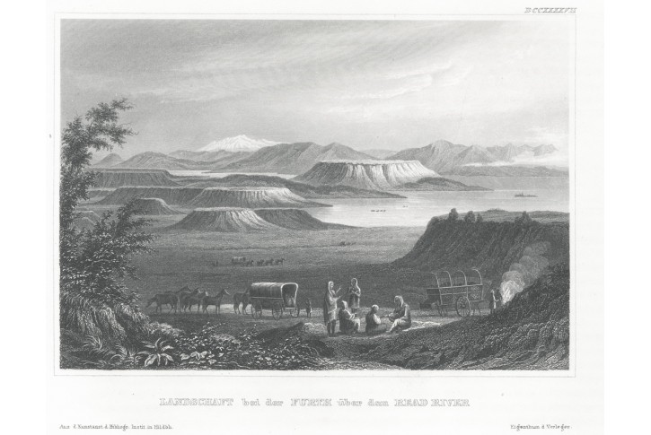 Red River Texas , Meyer, oceloryt, 1850