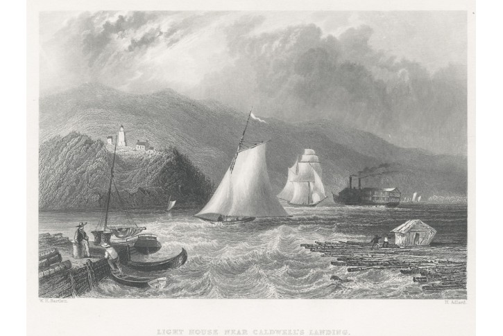 Hudson River, oceloryt, 1838