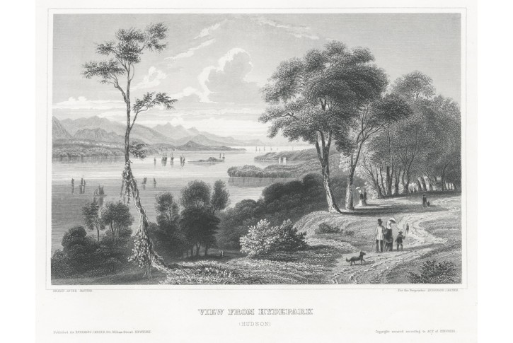 Hudson Hydepark , Meyer, oceloryt, 1850