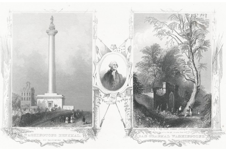 Washington hrob a pomník, Payne, oceloryt 1860