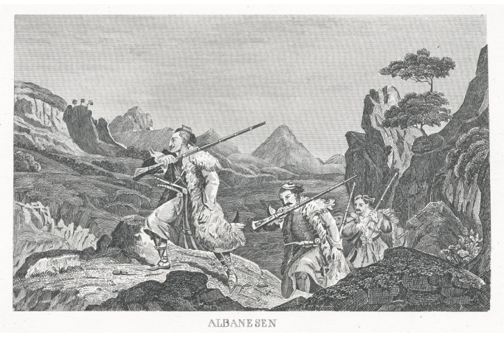 Albánci, Strahlheim, oceloryt, 1834