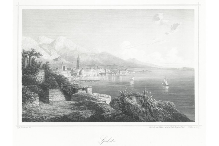 Split Spalato, Lloyd,, oceloryt, 1855