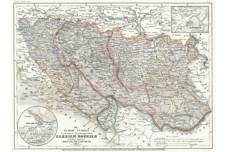 Serbien Bosnien, Meyer, oceloryt, 1849