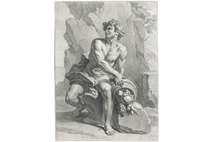 Bakchus, Poilly,  mědiryt, (1720)
