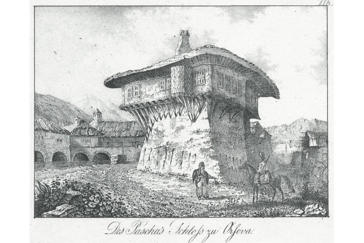 Orsova Rumunsko, litografie, (1840)
