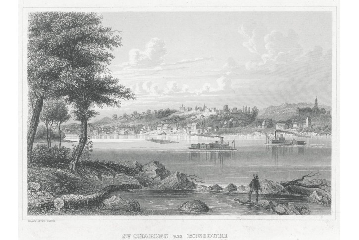 St. Charles Missouri, Meyer, oceloryt, 1850