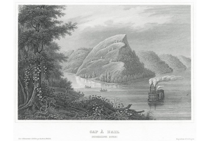 Missisippi Cap a Lail, Meyer, oceloryt, 1850