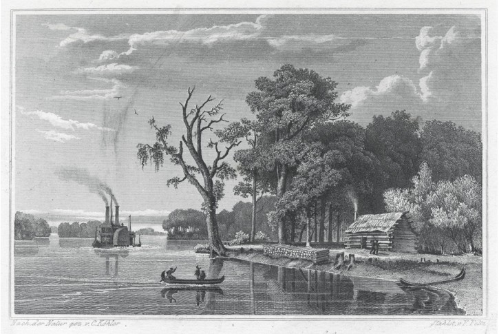 Missisippi, Lange, oceloryt, (1850)