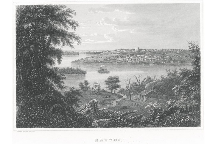 Nauvoo Missisippi, Meyer, oceloryt, 1850