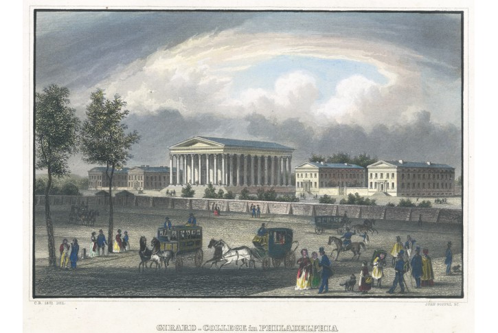 Philadelphia Girard, Meyer, kolor. oceloryt, 1850